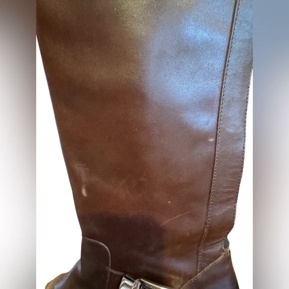 Vince Camuto Riding Boots Bocca Sz 7M Over the Knee Brown Leather Side Zip - Picture 6 of 14